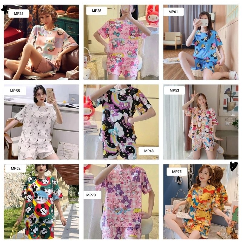 Baju tidur import | piyama import celana pendek