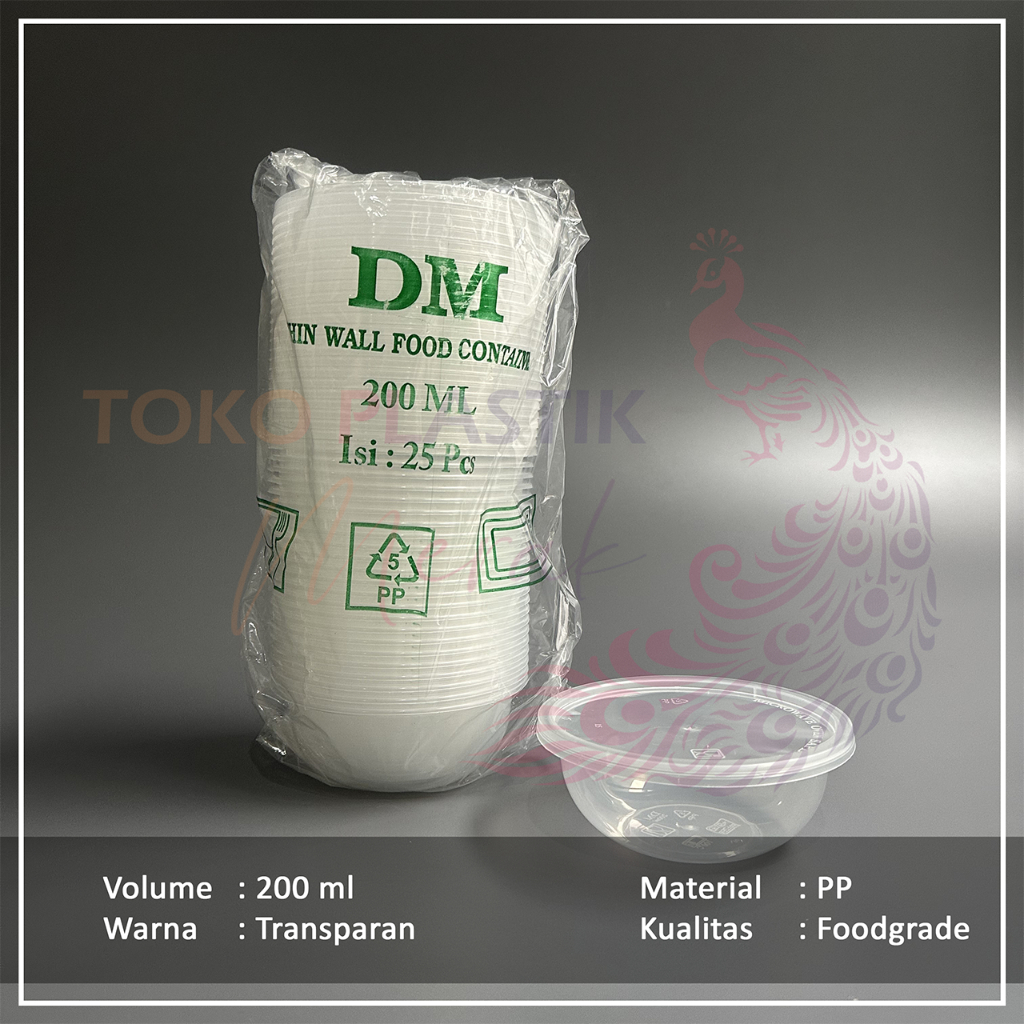 Thinwall bulat 200ml / thinwall mangkuk 200ml