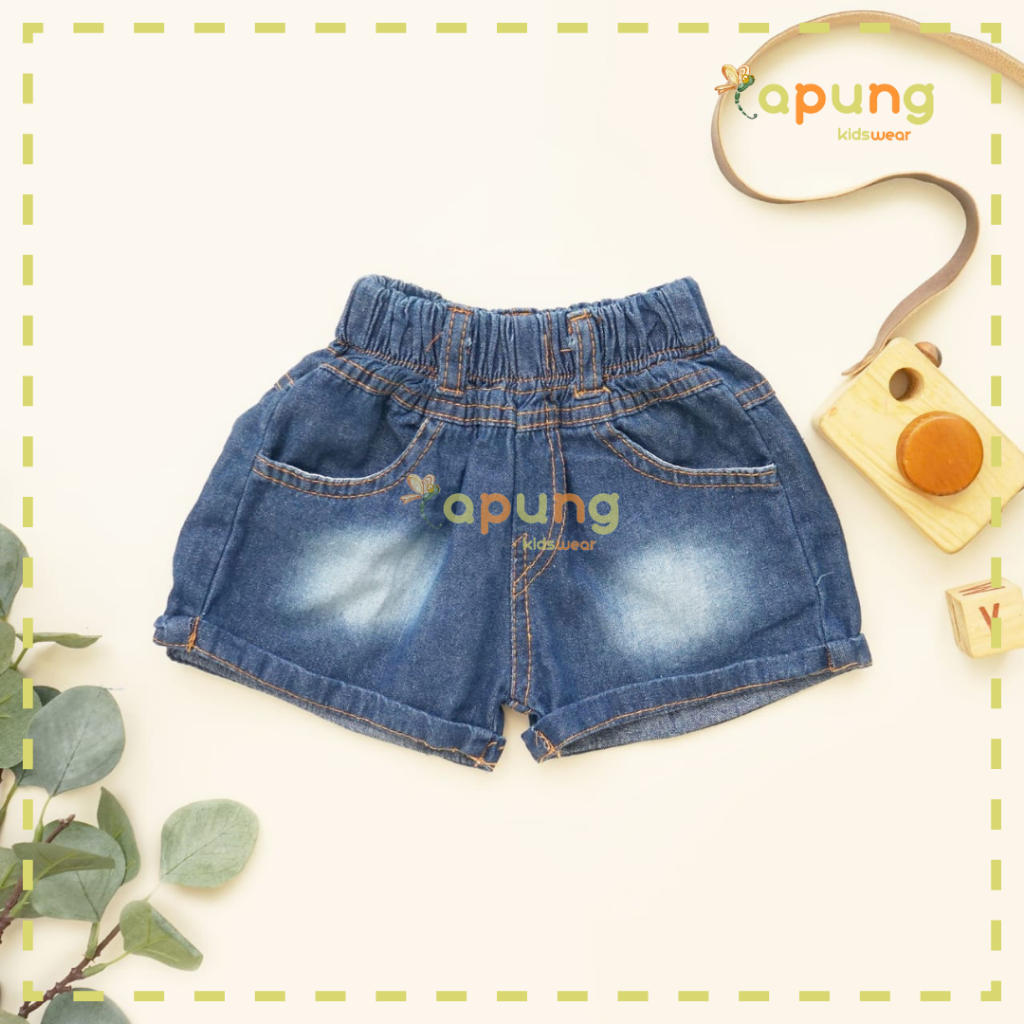 (Capung Kidswear) Celpen Jeans Baby/Celana Pendek Jeans Baby Sakura (6-12 Bulan)