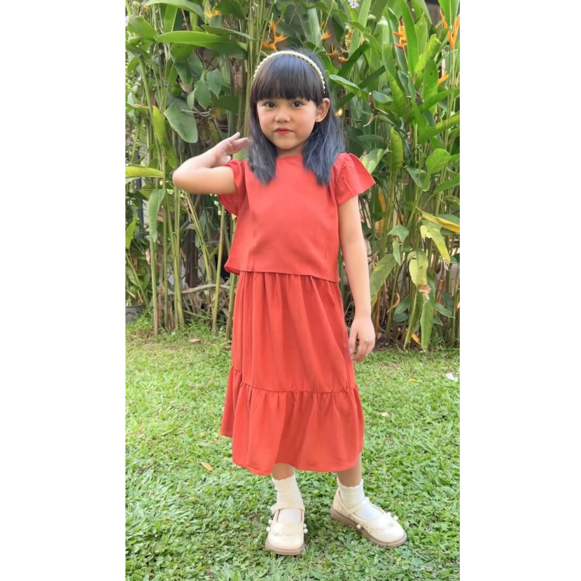 Smilee Corla Set 1-5 Tahun Setelan Rok Ruffle Anak Perempuan