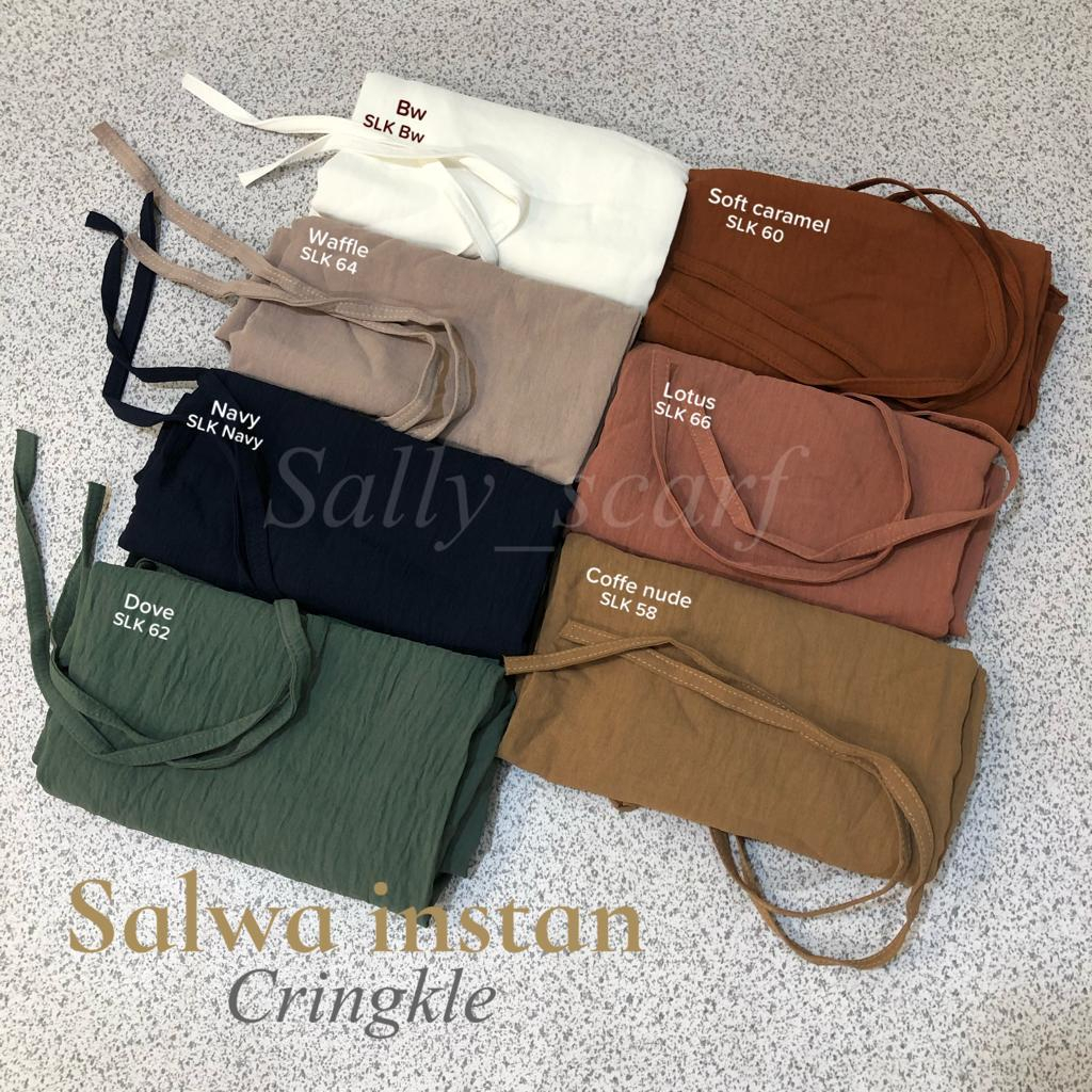 salwa instan rayon crinkle/ khimar tali/bergo non pet