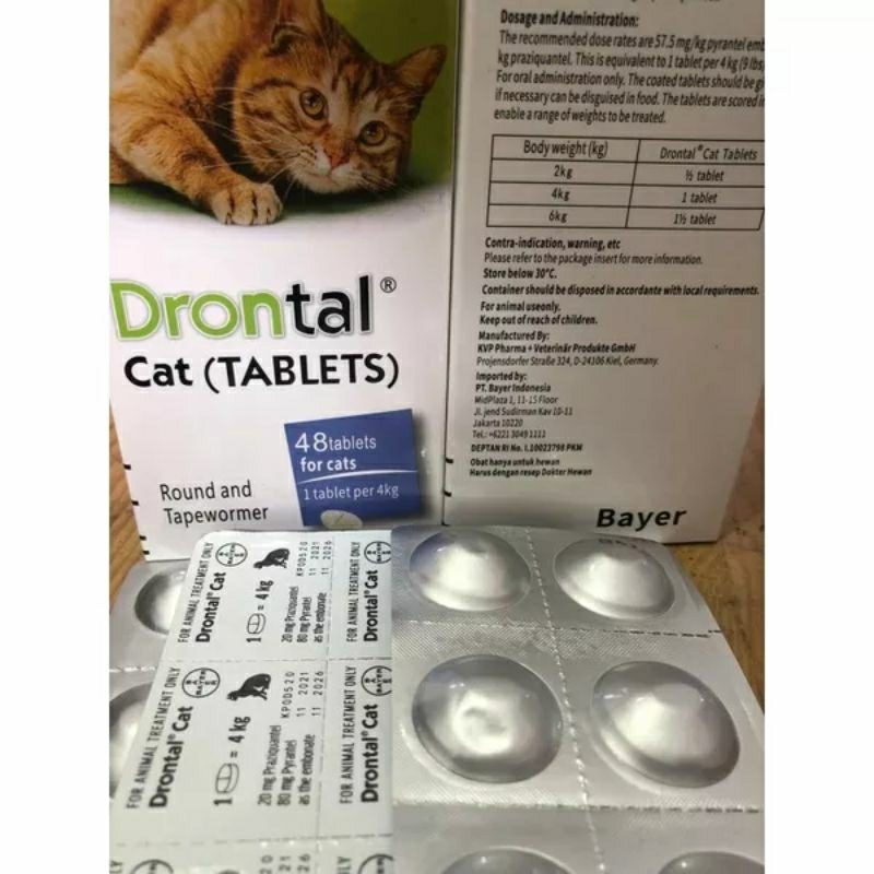 OBAT CACING DRONTAL CAT OBAT CACING KUCING HEWAN 1 BUTIR DRONTAL CAT PER BUTIR DRONTAL HEWAN DRONTAL CAT