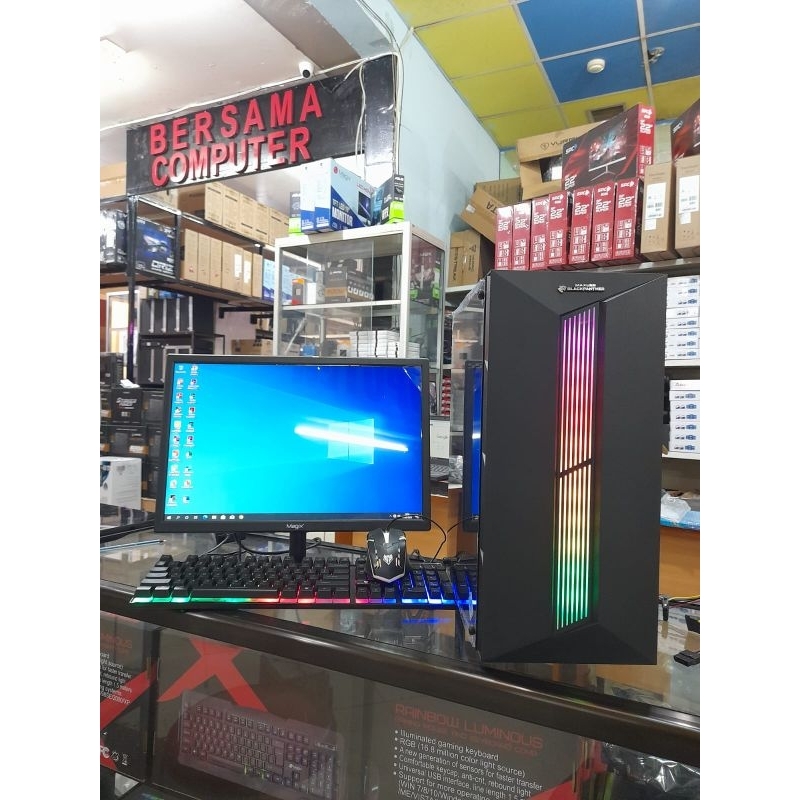 PC Gaming core i7 monitor led  key mouse full set siap pakai