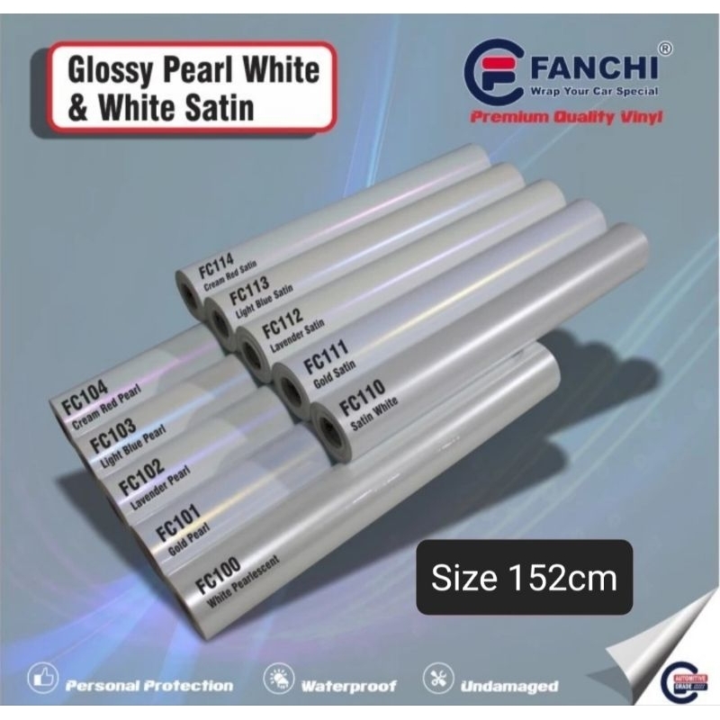 152cm Sticker FANCHI Glossy Pearl White Series Lebar 152cm Permeter