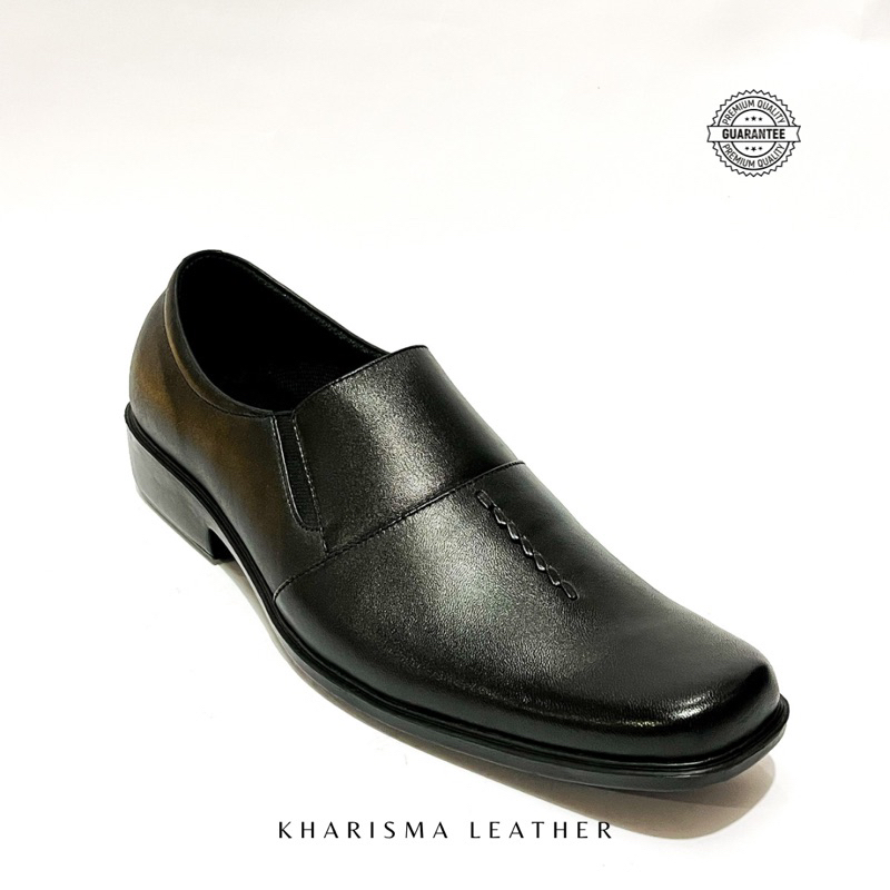 Sepatu Kulit Pria - Sepatu Kantor - Sepatu Kulit Asli Garut Anyam Tengah