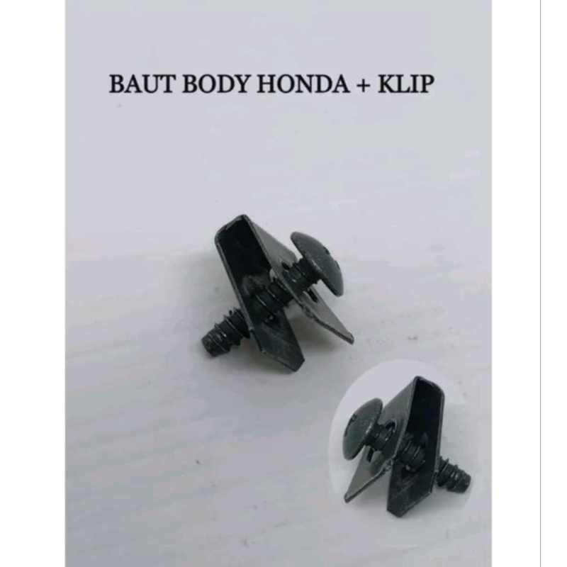 Baut bodi Yamaha Honda + klip 1 set isi 10pcs