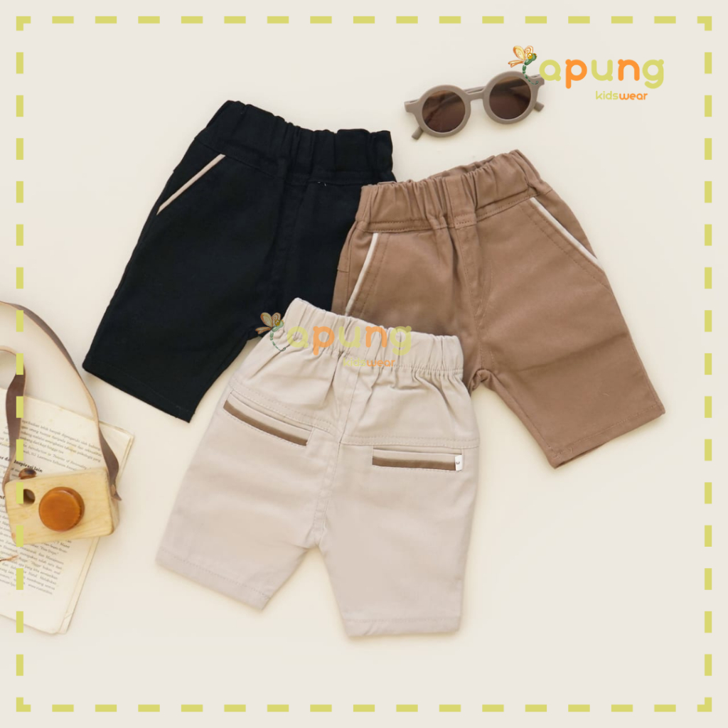 (capung kidswear) Celana Cino Pendek Laki-Laki (6 bulan-7 tahun)