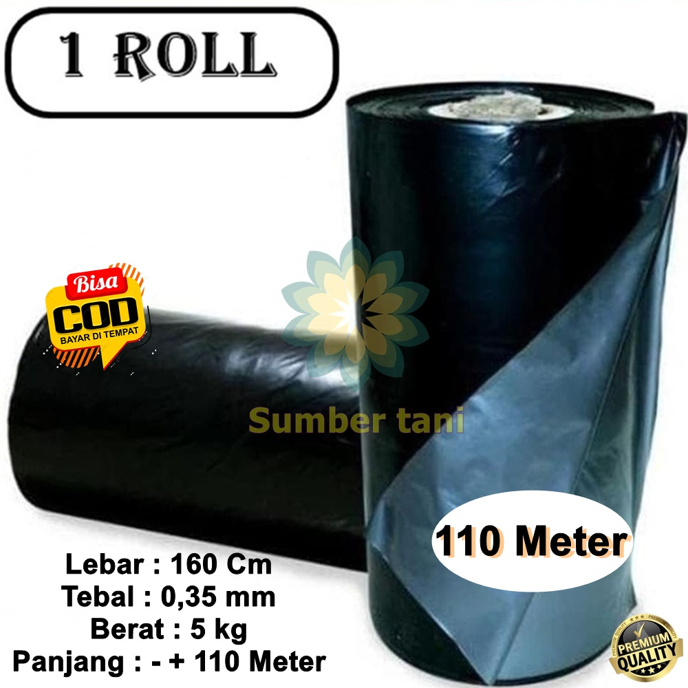 Plastik Mulsa 1 Roll Lebar 160 Cm Plastik Pertanian Hitam Perak