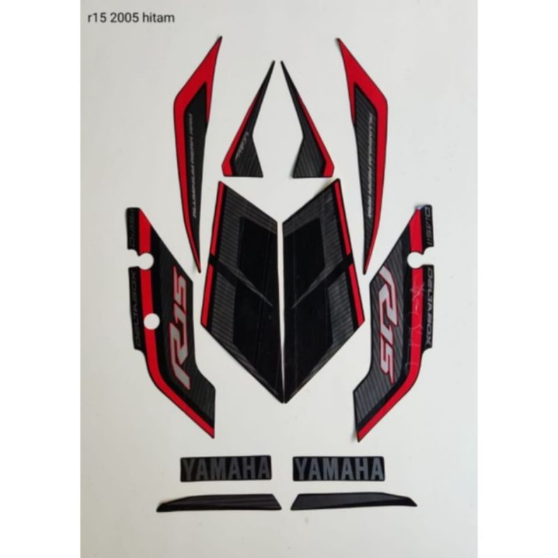 striping stiker Yamaha R15 Hitam Merah v2 2015