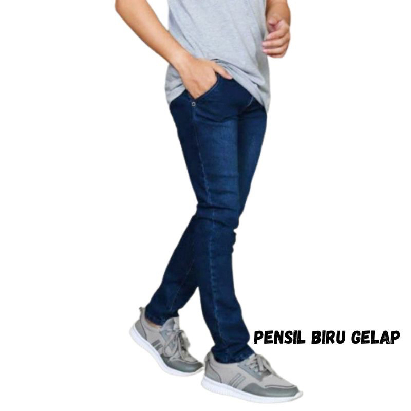 Celana panjang jeans pria pensil skinny slimfit bahan melar street / Celana jeans pria premium