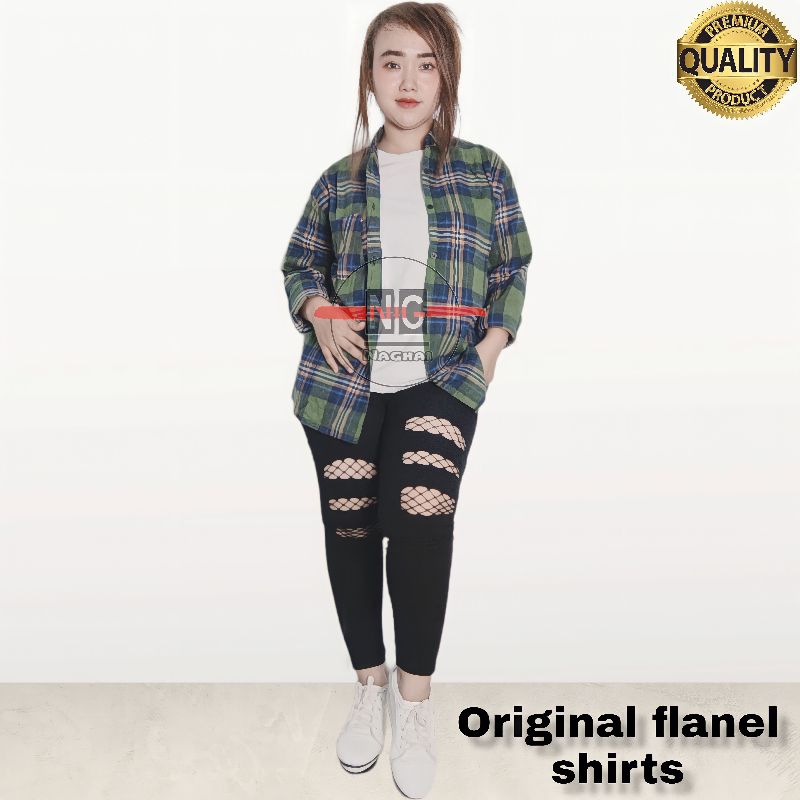 Kemeja Flanel Pria Wanita Distro Lengan Panjang Kwalitas Premium Kemeja Flanel Couple Kemeja Kotak-Kotak Lengan Panjang