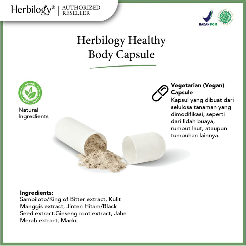 Herbilogy healthy body 60 veg caps / daya tahan tubuh / kesehatan