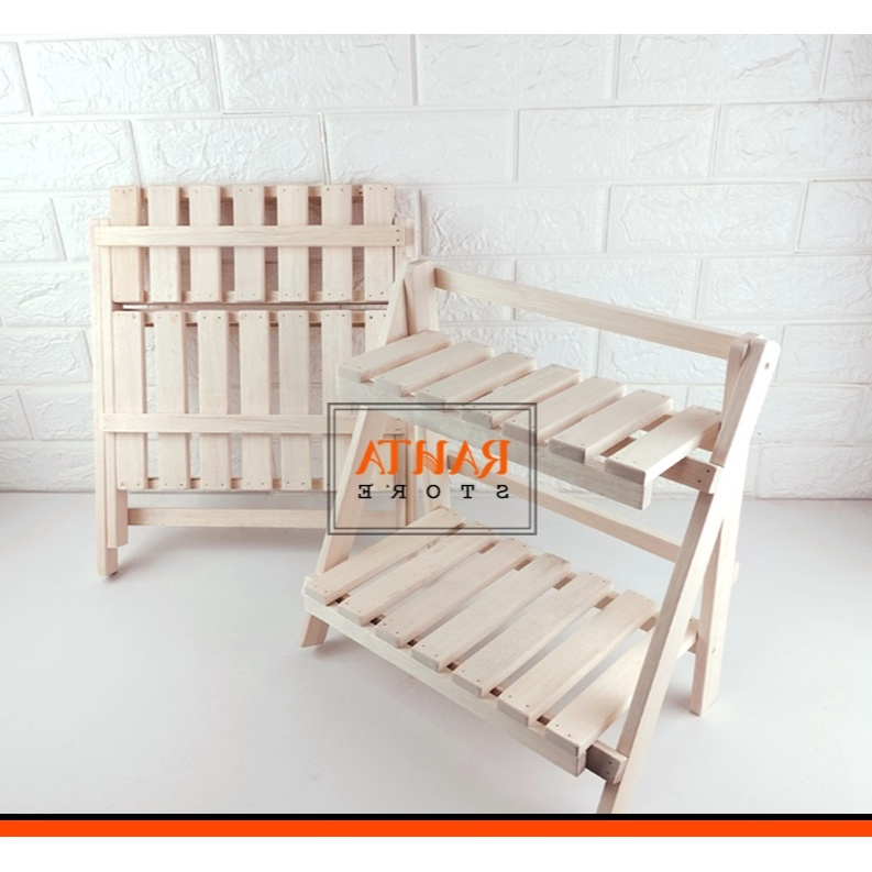 Rak Bumbu Kayu Lipat/Rak kayu Lipat/Rak pot Bunga Rak dapur/rak makeup