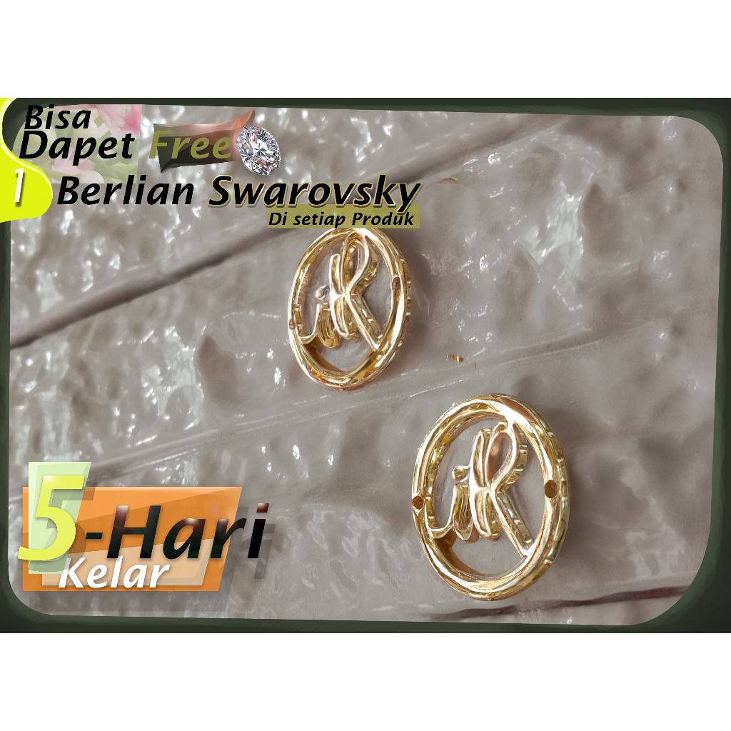 LABEL PLAT HIJAB BENTUK HURUF DESAIN SENDIRI CUSTOM BUAT BROSS & PIN KERUDUNG DESAIN MERK  SENDIRI