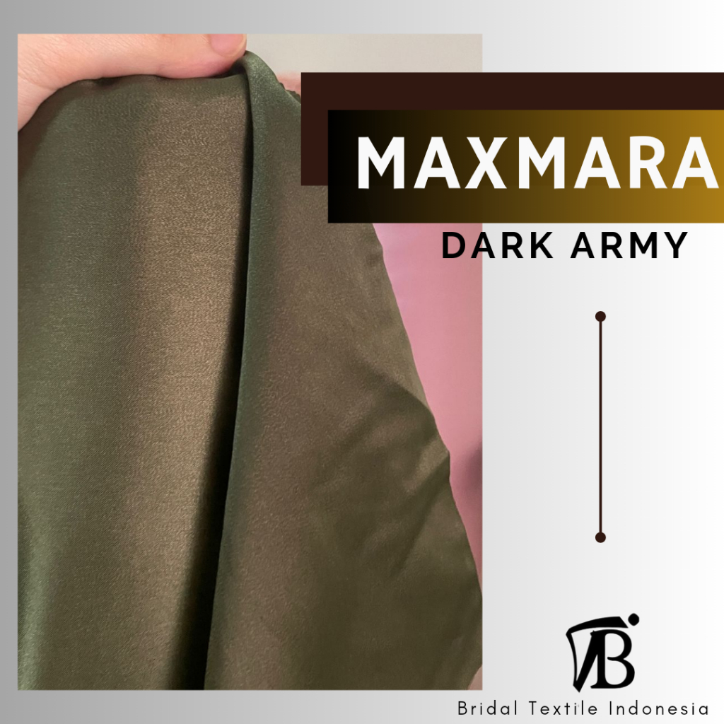 Bahan Kain Satin Maxmara Original Premium Lux Luxury Kebaya Gaun Pengantin Bridesmaid Warna Hijau Da