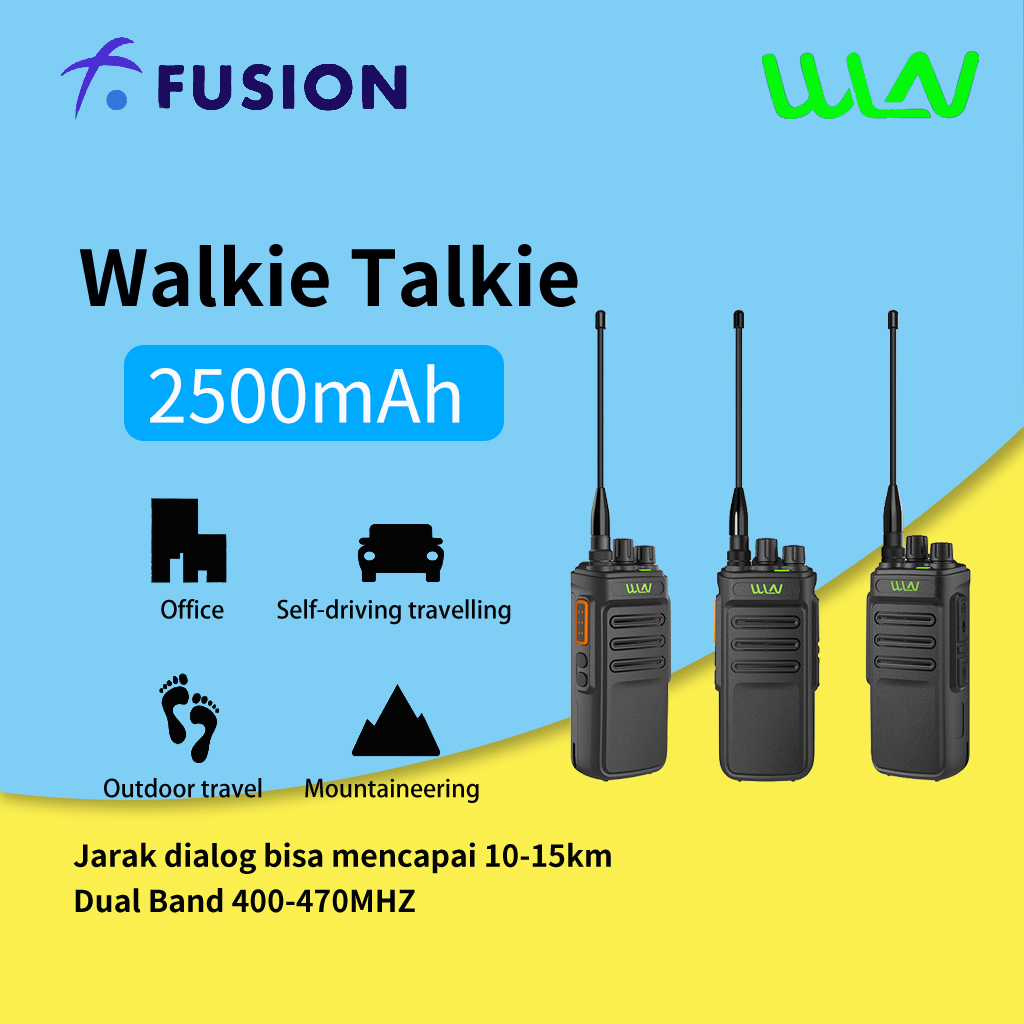 HT WLN C1000 Jarak Jauh 10km Walkie Talkie Power 10 watt Battery 2500Mah