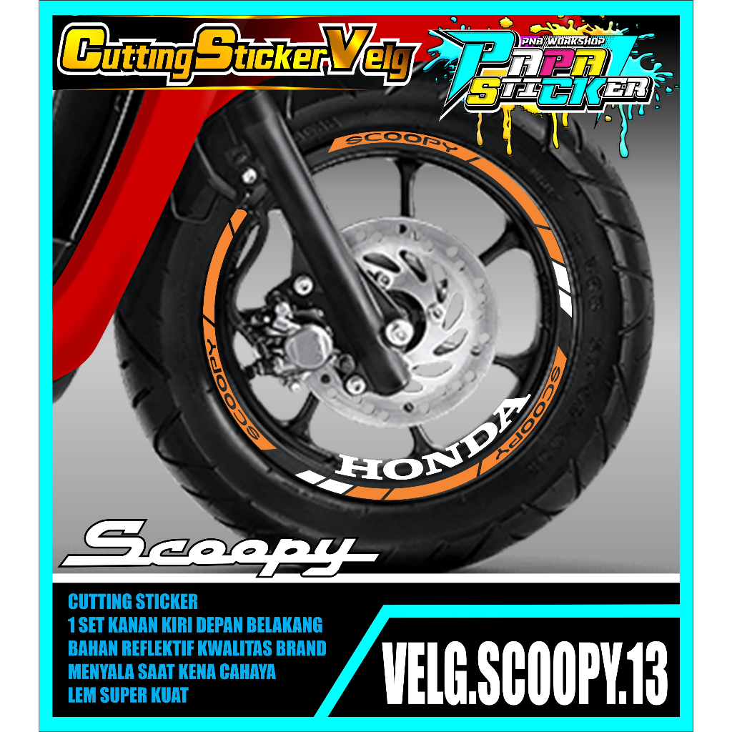 STIKER  VELG SCOOPY CUTTING STICKER VELG HONDA SCOOPY CUTTING VARIASI 13