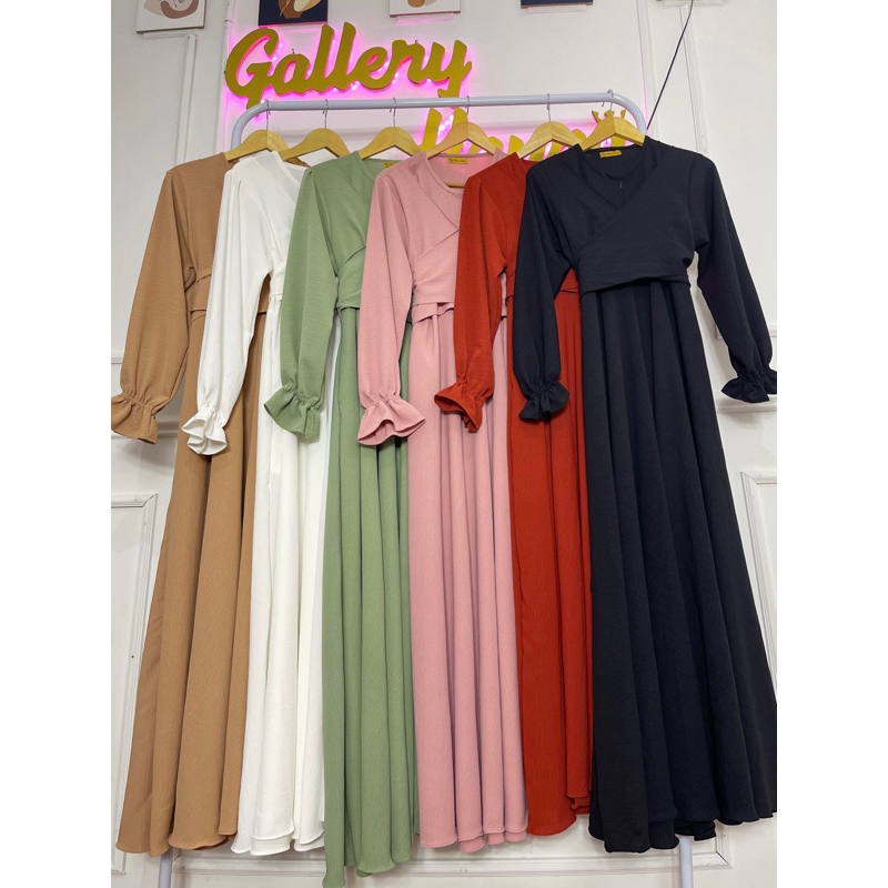 PROMO 12.12  GAMIS CRINKLE AIRFLOW GAMIS PEVITA DRESS BY HAURA