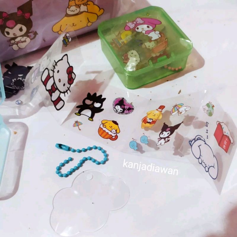 Gantungan Kunci Akrilik Sanrio Keychain DIY Keyring Stiker Sanrio Kuromi Cinnamoroll Usahana