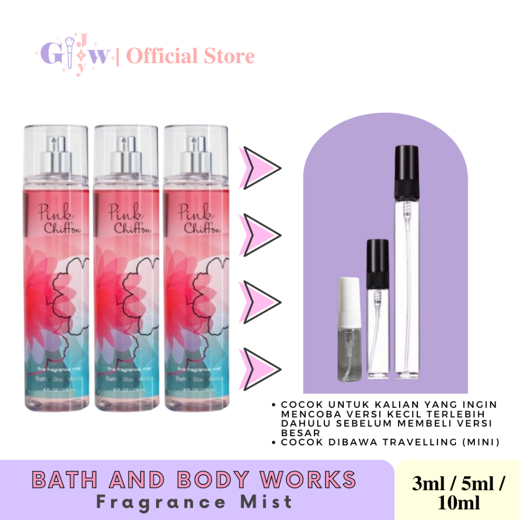 [DECANT] BATH AND BODY WORKS - PINK CHIFFON body fine fragrance mist | bbw badan tubuh murah wangi harum tahan seharian original asli bpom share in jar bottle botol mini travel size travelling