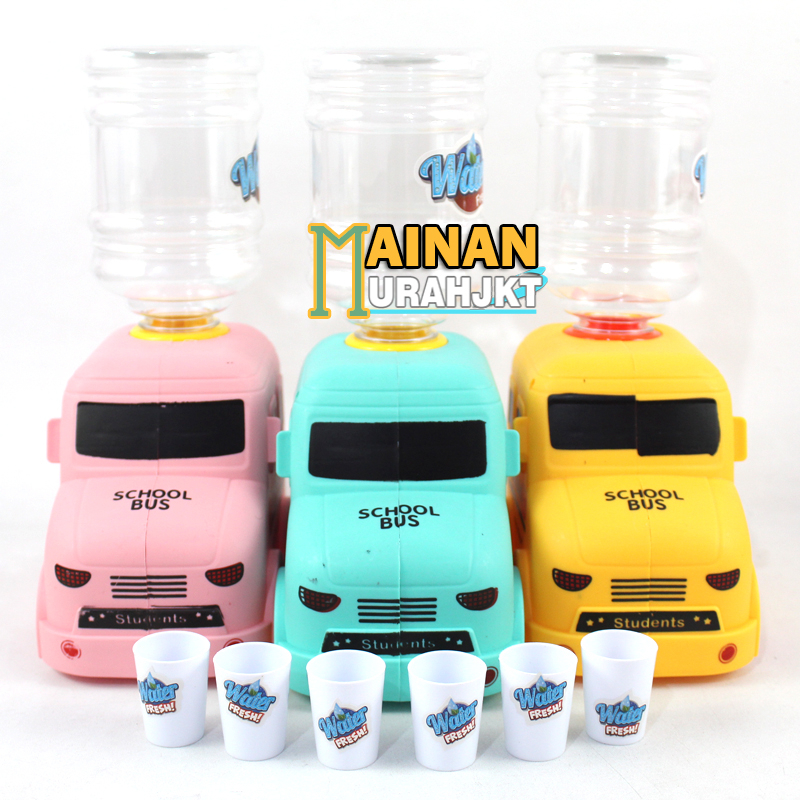 MAINANKEI MAINAN ANAK MURAH AU16 SCHOOL BUS WATER DISPENSER MAINAN ANAK BUS WATER DISPENSER LUCU DISPENSER AIR