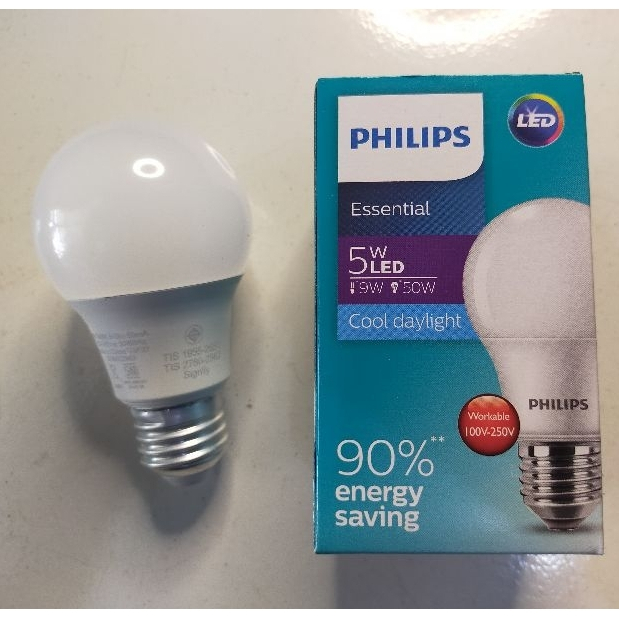 Lampu Led Philips essensial  5 watt/Bohlam lampu led philips 5 watt