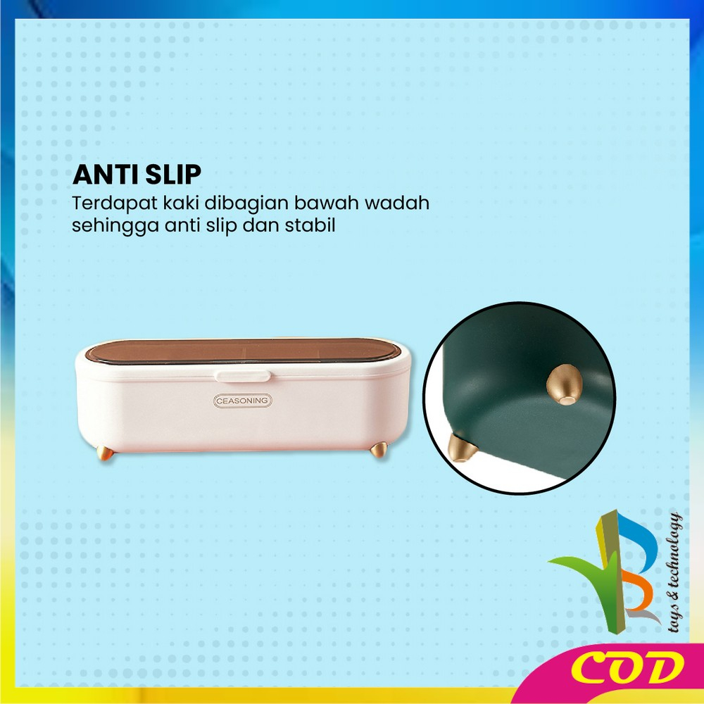 RB-C860 Tempat Bumbu Dapur Serbaguna Wadah Bumbu Seasoning Storage Box Termasuk Sendok / Rak Kotak Tempat Penyimpanan Bumbu Dapur Minimalis