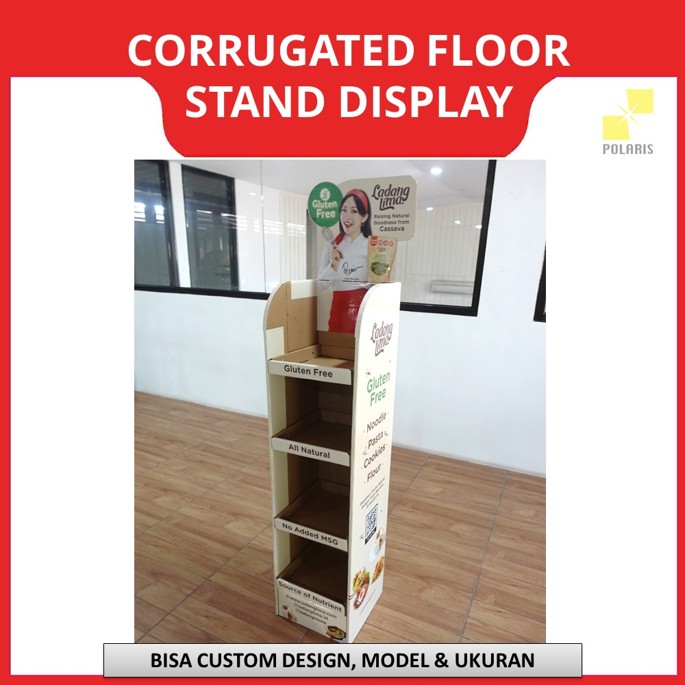 CUSTOM FLOOR DISPLAY STANDS DUMBIN DISPLAY RAK KARDUS PAJANGAN PRODUK - CORRUGATED STAND PRODUCT PROMOTION CARDBOARD DISPLAY UNITS