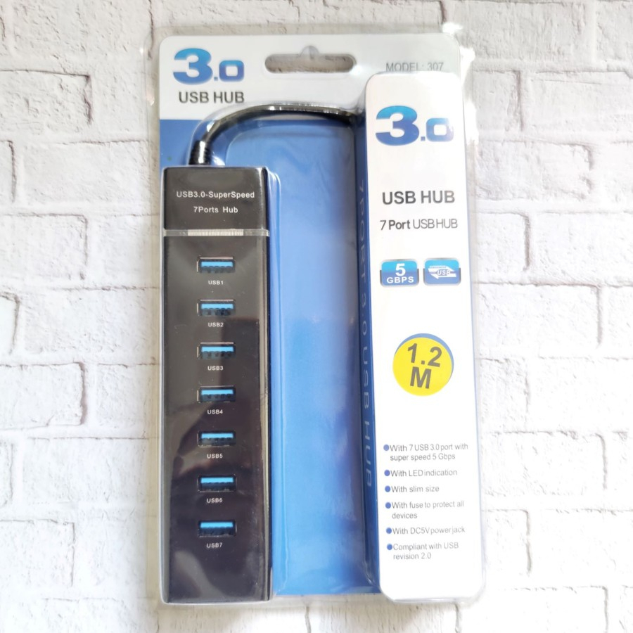 USB HUB 3.0 7 PORT PANJANG KABEL 1.2 METER SUPER SPEED 1.2M