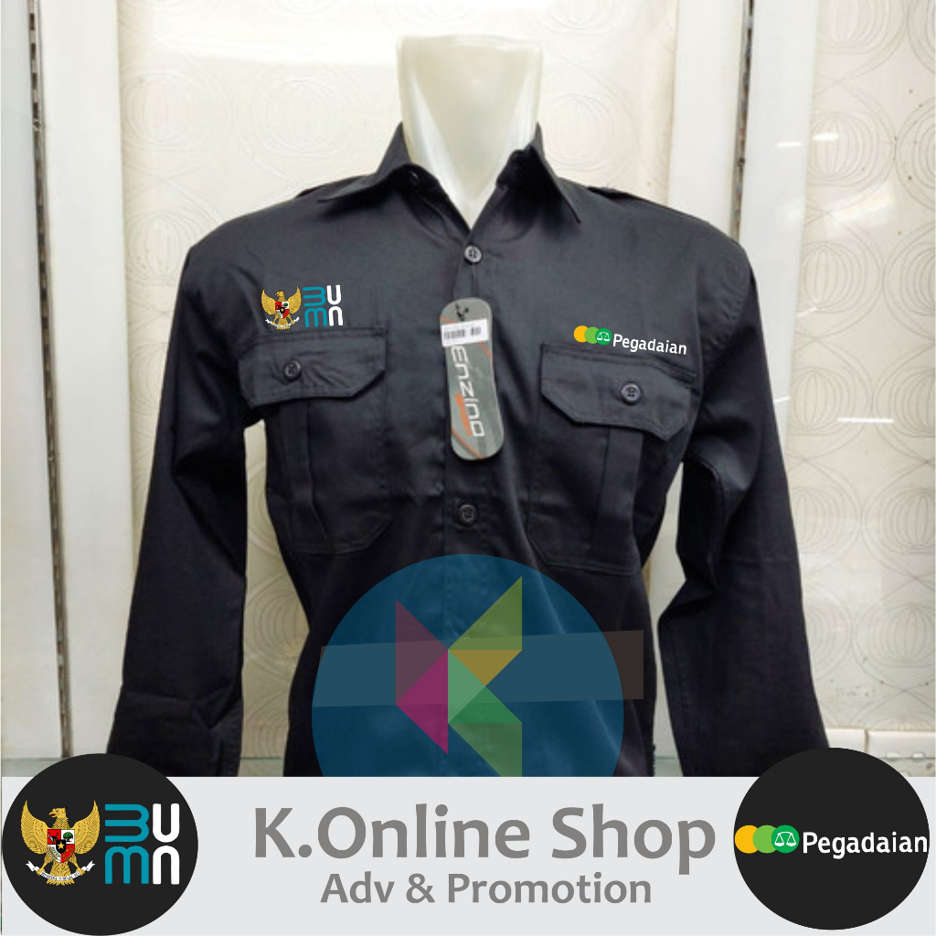 kemeja bumn pegadaian seragam bumn pegadaian baju bumn pegadaian lengan panjang