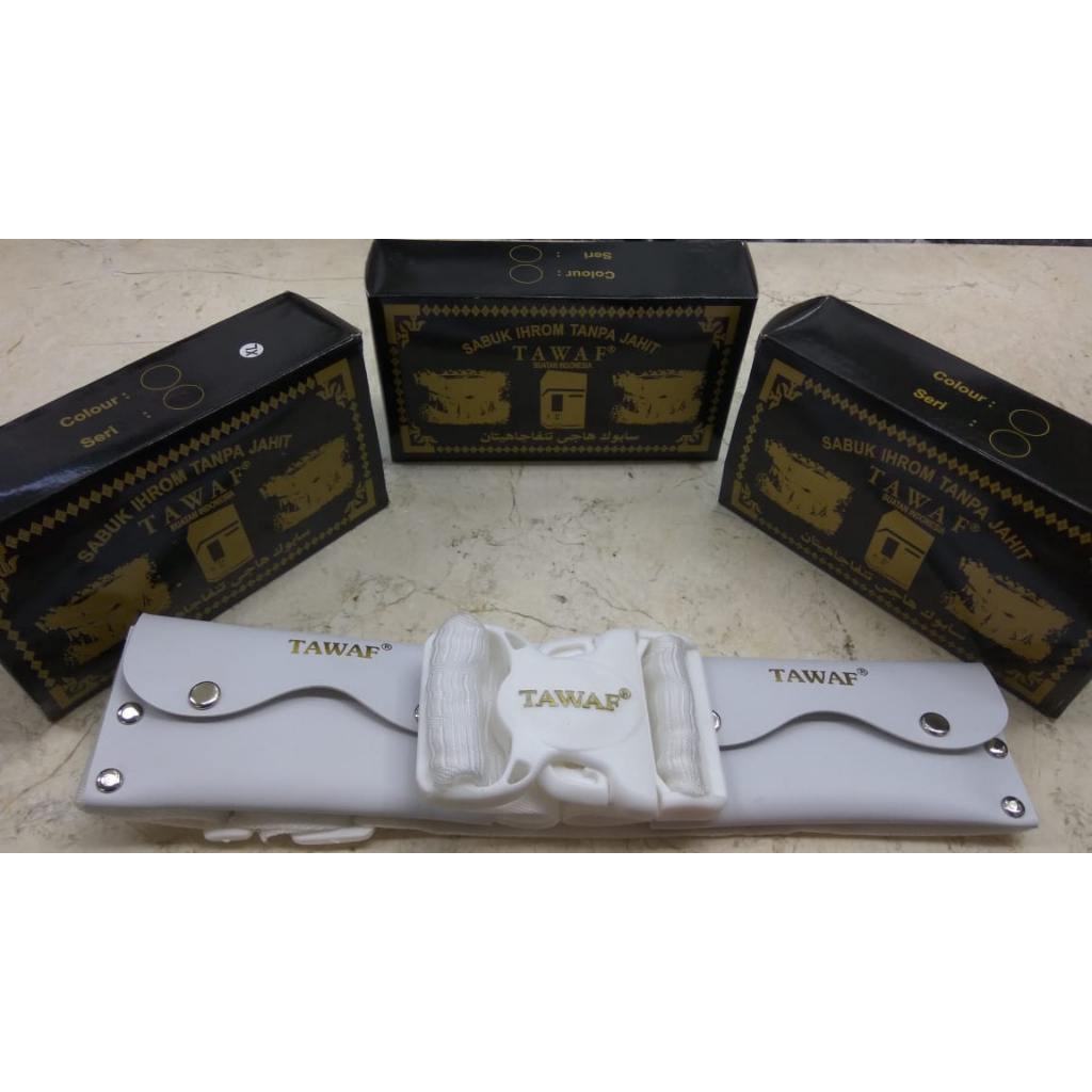 GROSIR / 10pcs Sabuk Tawaf Putih &amp;  Hijau Besar Perlengkapan Umroh / Perlengkapan Haji