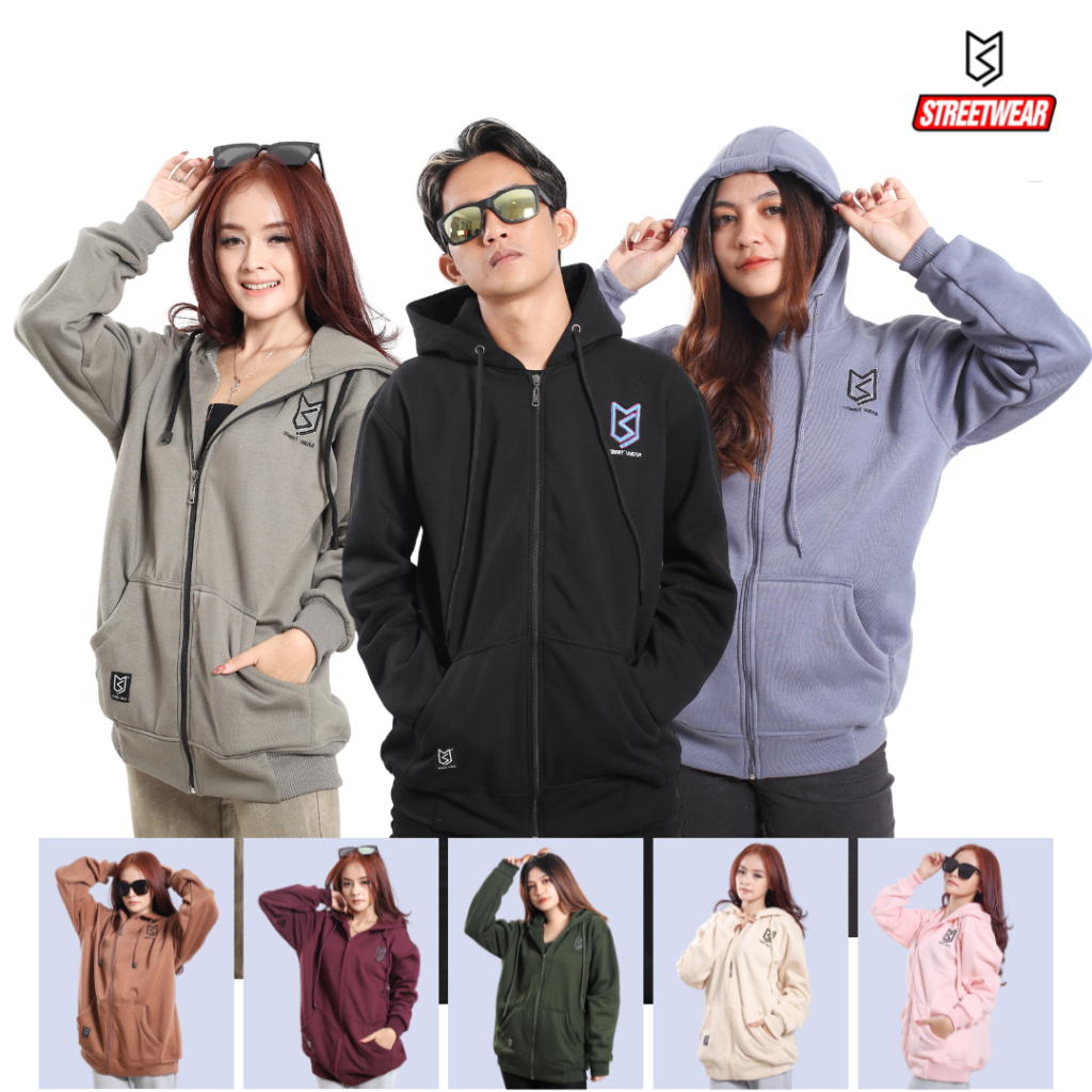 Hoodie zipper MS StreetWear Premium High Quality Logo Bordir Variasi 2