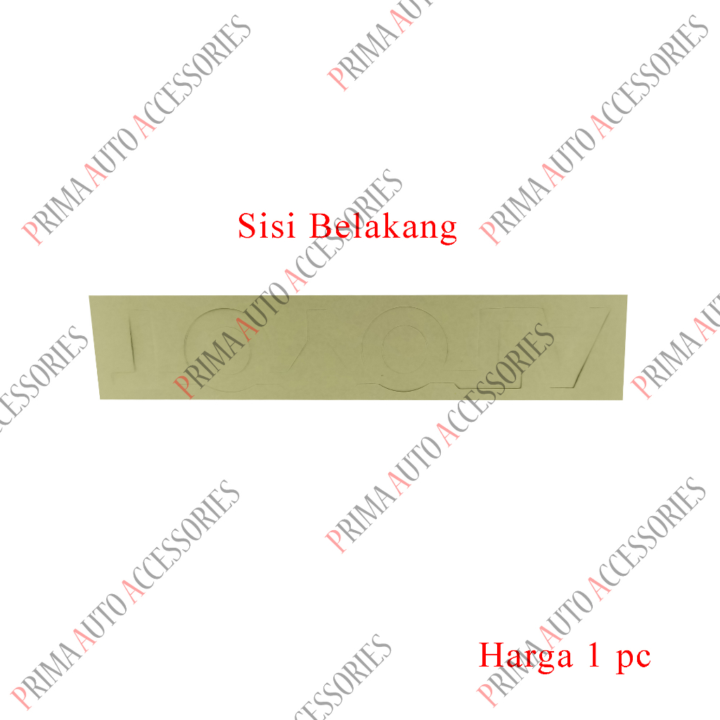 Emblem Mobil Tulisan TOYOTA Hitam Doff 16 cm