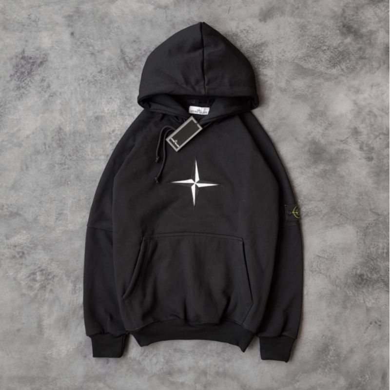 -FRMNSH- HOODIE STONE AILAND BLACK FULL TAG LABEL CASUAL