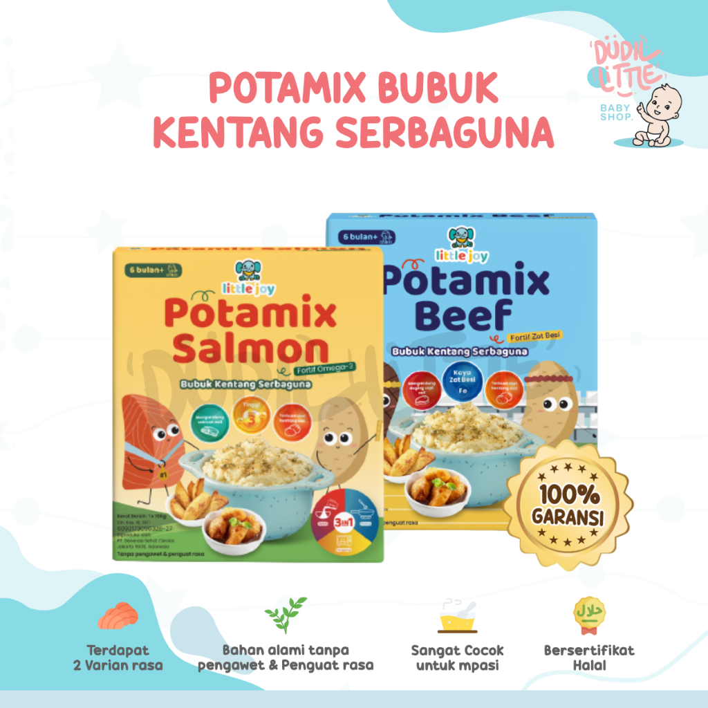 Little Joy Potamix Salmon Beef BB Booster mpasi tanpa gula dan garam 100% bahan Alami