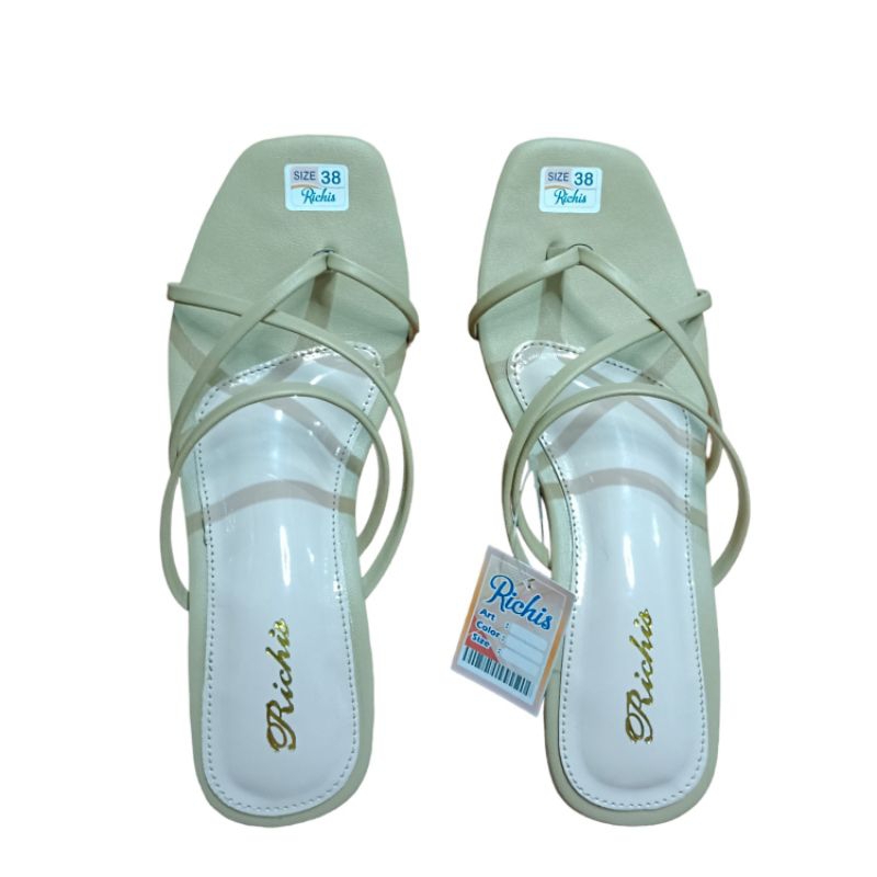 Sandal heels 3cm Sandal richis Sandal terbaru Sandal import Sandal teplek Sandal wanita