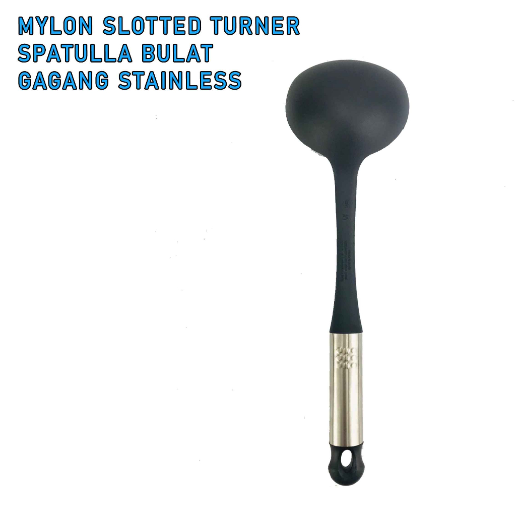 Spatula Bulat * Mylon Slotted Turner * Gagang Stainlees