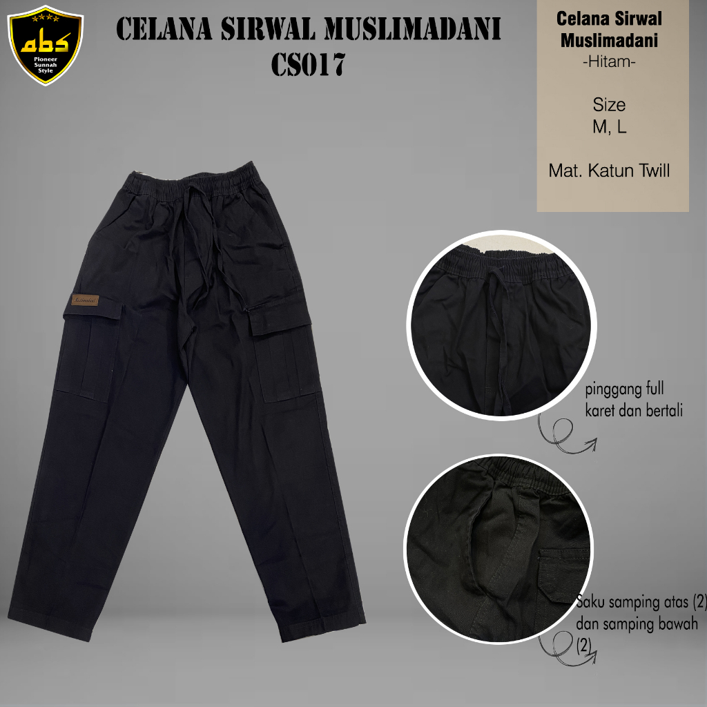 Celana SIrwal Muslimadani Formal Dewasa Laa Isbal Celana Kargo Perlengkapan Sholat Pria Celana Sunnah