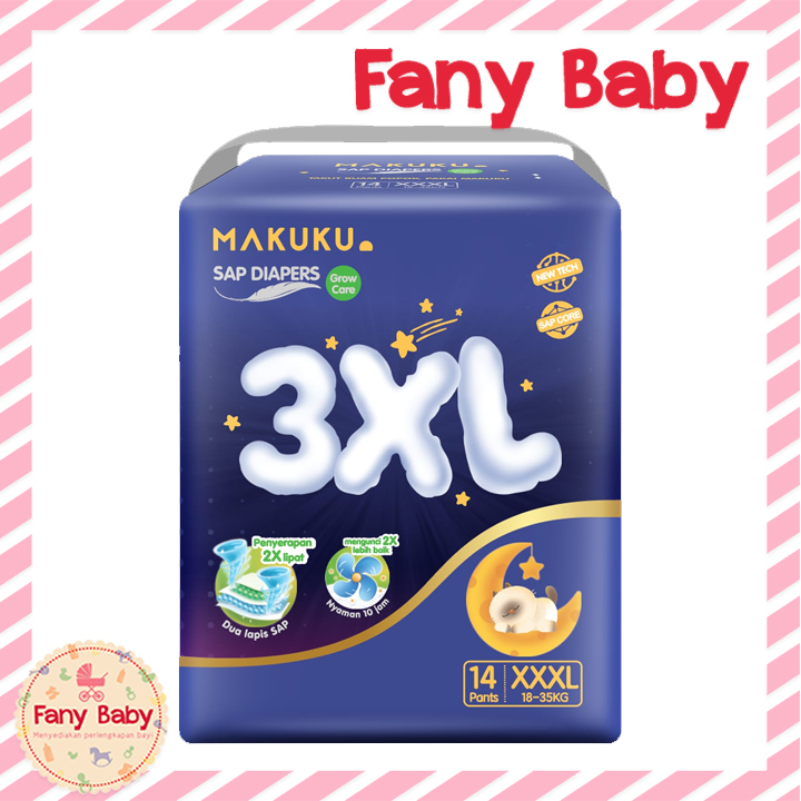 MAKUKU SAP DIAPERS GROW CARE PANTS 3XL / XXXL14