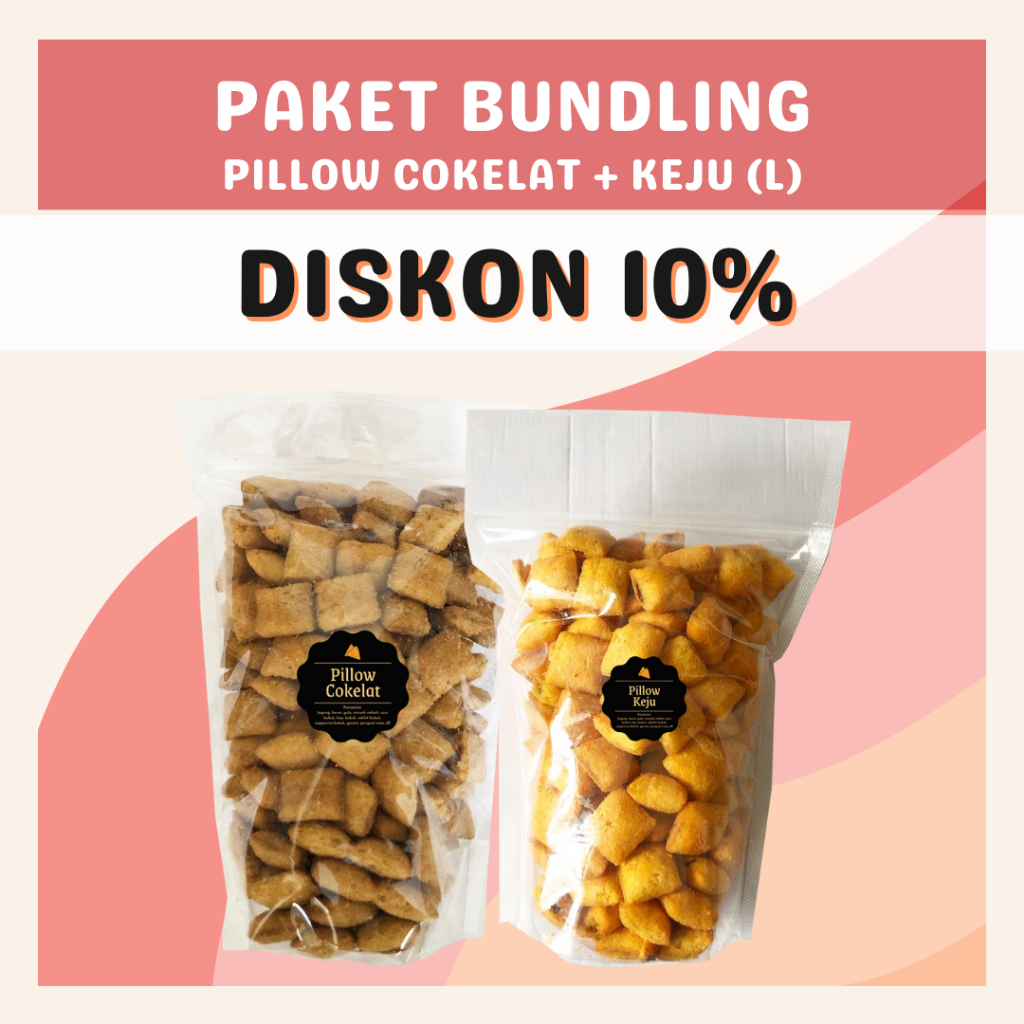 [DELISH SNACKS] Paket Bundling Pillow Cokelat + Keju (L) / Bundle Package Snack Cemilan Camilan