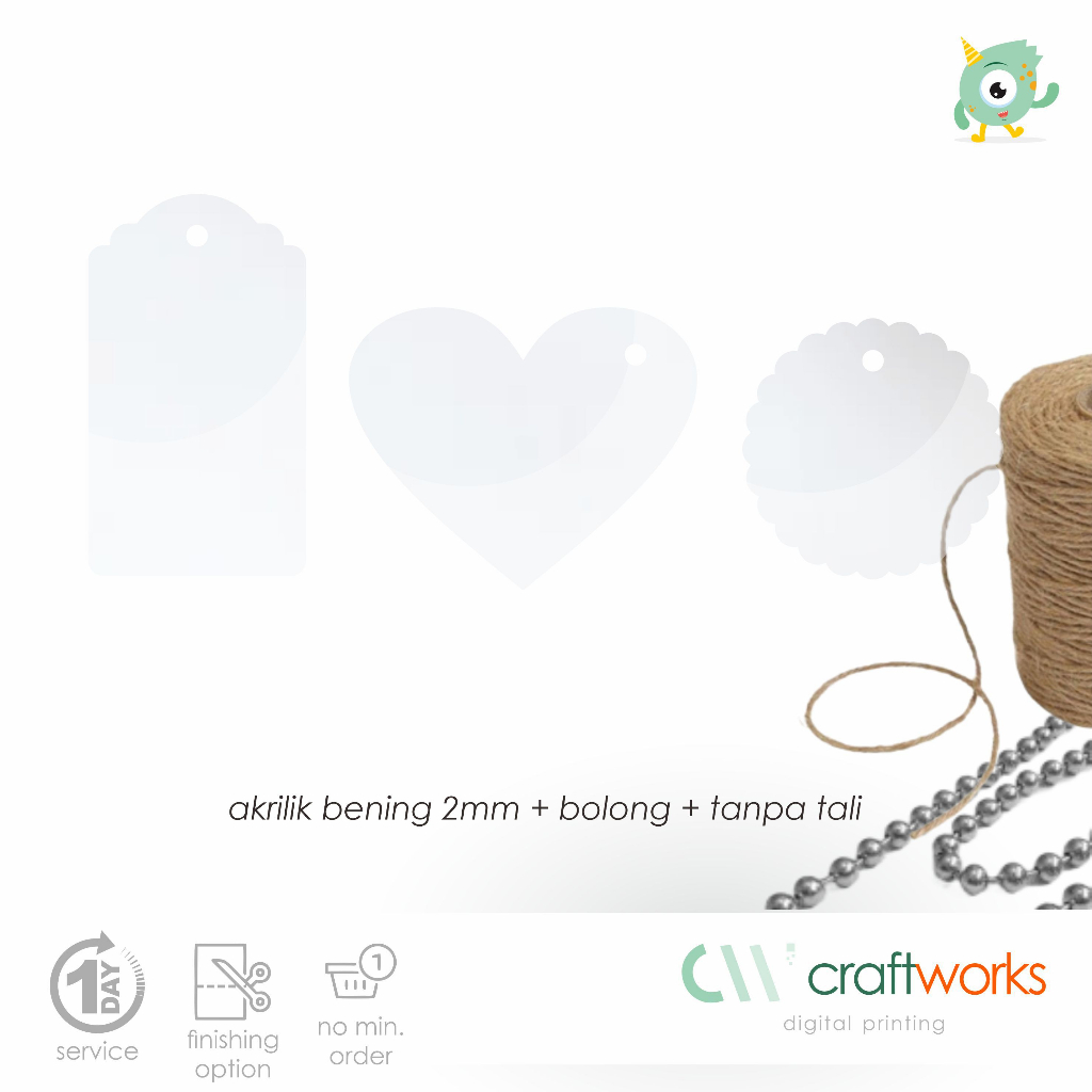 HANGTAG AKRILIK POLOS - AKRILIK BENING 2MM