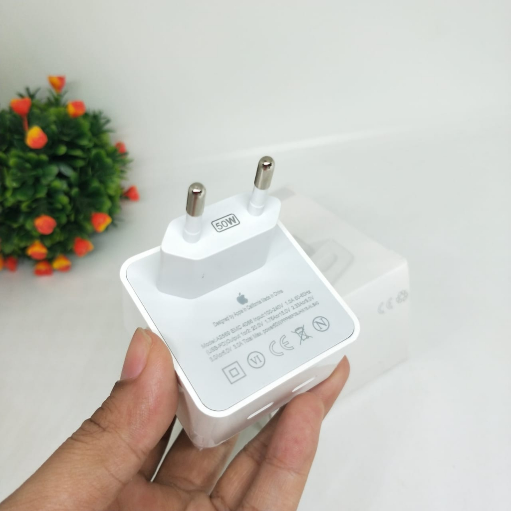 Batok Iph 50W adaptor Fast Charging iph 14 promax / Dual Port PD USB-C to Lightning BY SMOLL