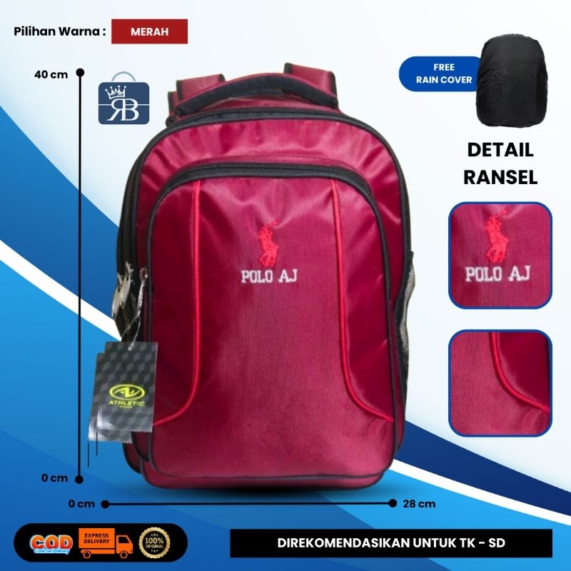 Tas Ransel Polo AJ/Tas Sekolah Untuk TK-SD Unisex