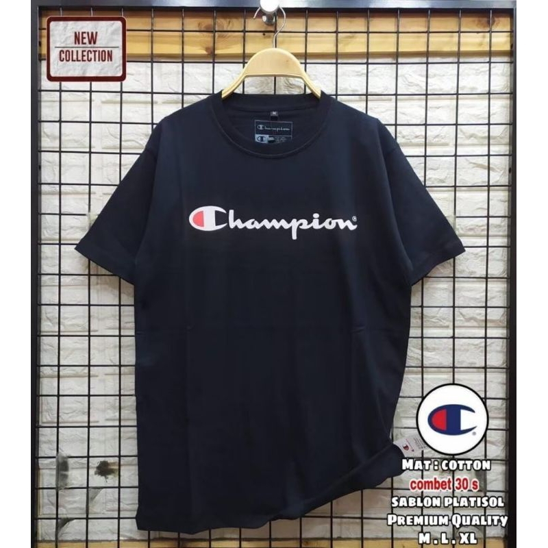 kaos Champion pria original kaos Tshirt Distro tangan pendek Cotton Combed 30s