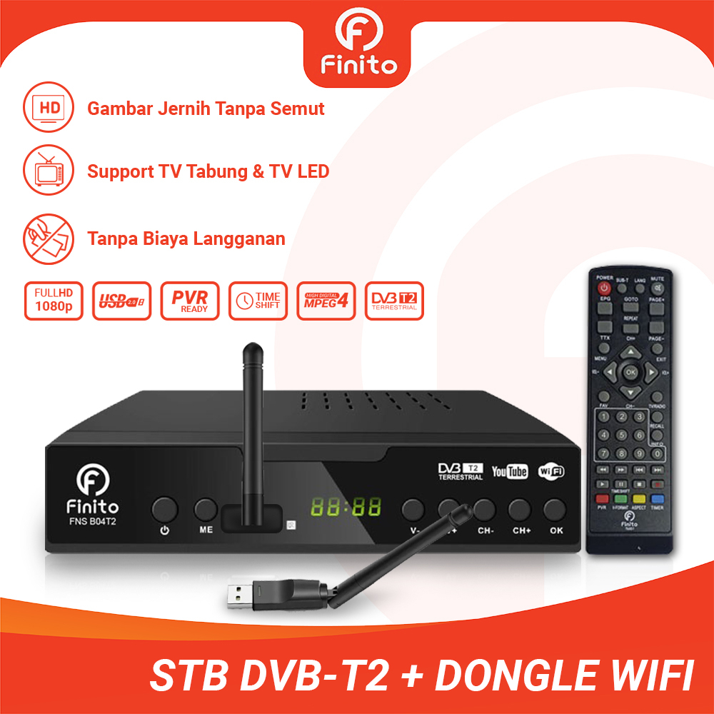 Set Top Box Digital Finito Plat Besi Anti Panas, Bisa Youtube Sudah Sertifikat KOMINFO Dan Sudah SNI, Gambar FULL HD BERGARANSI