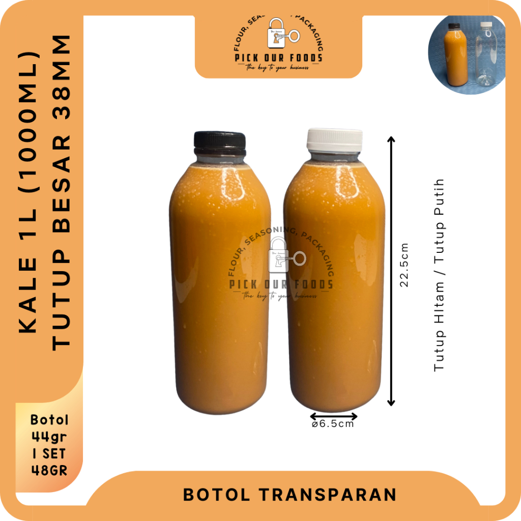 Botol Plastik 1000ml / Botol Kale / Botol Minuman / Botol kopi 1L