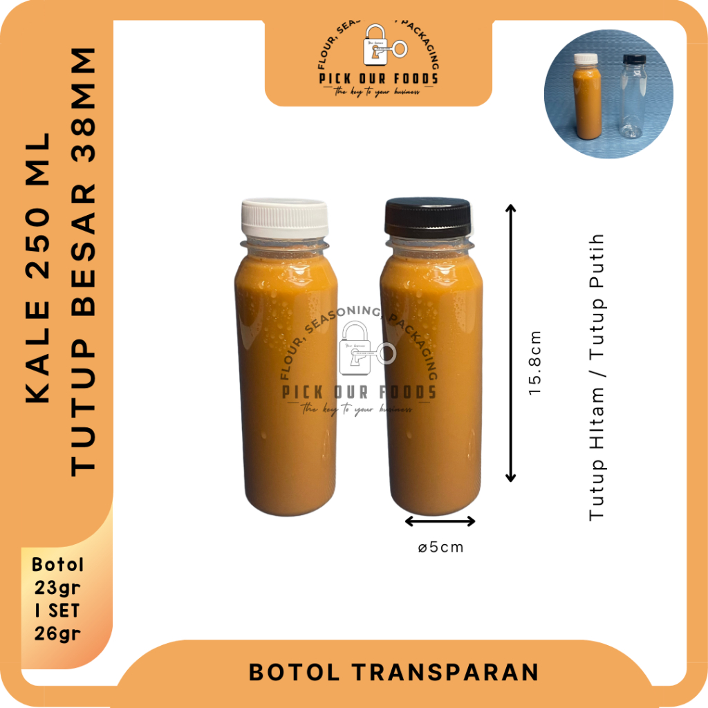 Botol Kale Plastik 250 ml / Botol Jus / Botol minum / Pet / murah