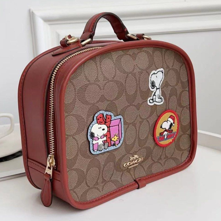 TAS WANITA selempang patches crossbody WOMEN X SNOOPY BOX SHOULDER BAG SLING BAG WOMEN CE847