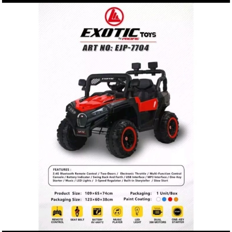 mainan mobil aki anak  jeep rubicon exotic  murah EJP 7704 EJP 7704+ EJP 7706 ban karet ada remote