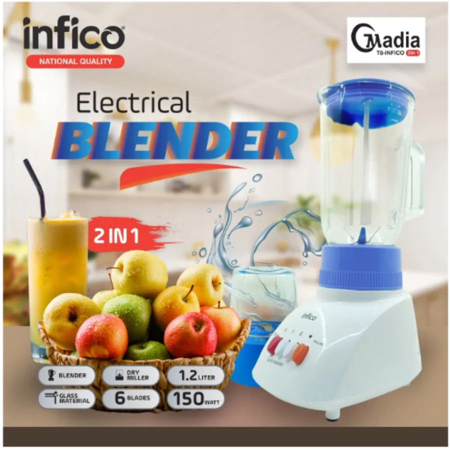 Infico Blender Kaca 1.2L INFICO MADIA 2in1 150Watt